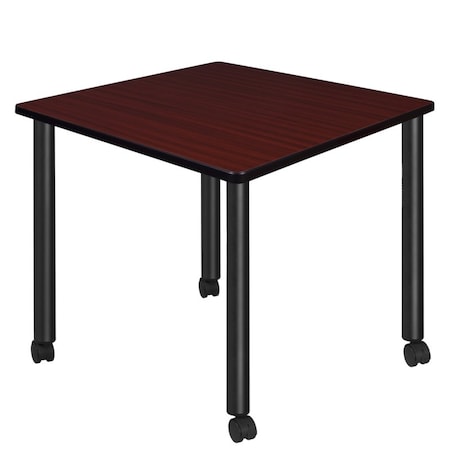Regency Kee Mobile Tables, 36 W, 36 L, 29 H, Wood, Metal Top, Mahogany TBMC3636MHBK